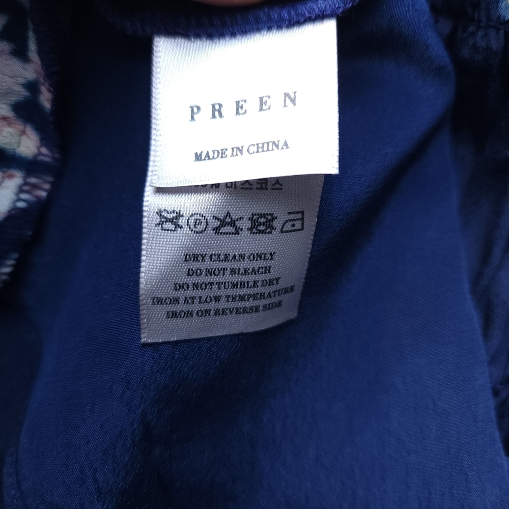 Preen Line Verna Floral Asymetrical Navy Midi Dress - Picture 9 of 13